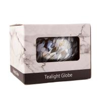 Amelia Art Glass Silver & White Round Tealight Holder Extra Image 1 Preview